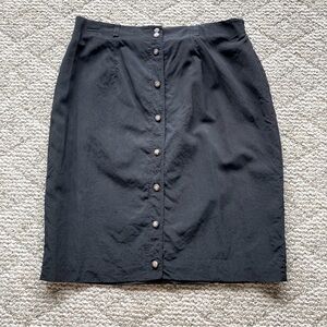 Seta Studio Black Silk Button-up Skirt 14